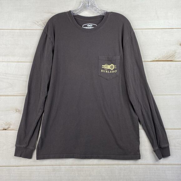 Burlebo Shirt Mens M Pocket Gray Long Sleeve Off The Beaten Path Camping Outdoor - Picture 1 of 9